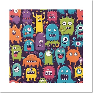 Cute Monster Cartoons Posters and Art